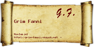 Grim Fanni névjegykártya